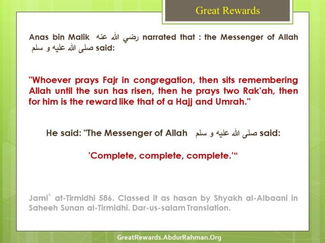 Reward like that of a Hajj and Umrah