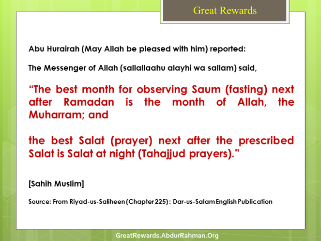 The best month for observing Saum (fasting) next after Ramadan